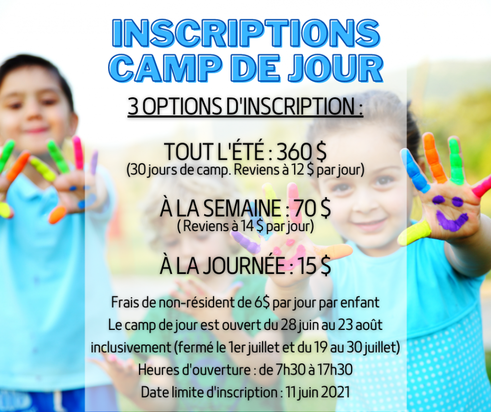 Inscriptions Au Camp De Jour | Daveluyville